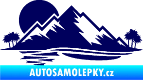 Samolepka Krajina hory 004 levá tmavě modrá