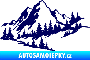 Samolepka Krajina hory 007 pravá tmavě modrá