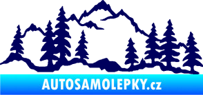 Samolepka Krajina hory 033 levá tmavě modrá