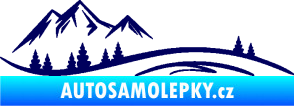 Samolepka Krajina hory 036 levá tmavě modrá