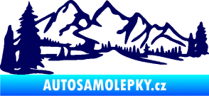 Samolepka Krajina hory 038 levá tmavě modrá