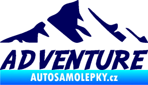 Samolepka Krajina hory 040 turistika, nápis Adventure tmavě modrá