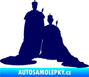 Samolepka Král a královna  tmavě modrá