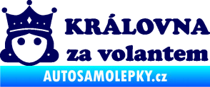 Samolepka Královna za volantem nápis tmavě modrá