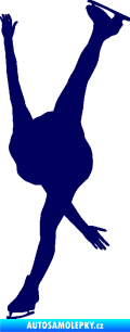 Samolepka Krasobruslení 005 levá krasobruslařka tmavě modrá