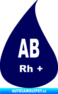Samolepka Krevní skupina AB Rh+ kapka tmavě modrá