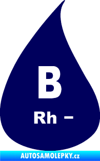 Samolepka Krevní skupina B Rh- kapka tmavě modrá