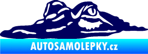 Samolepka Krokodýl 003 levá hlava na hladině tmavě modrá