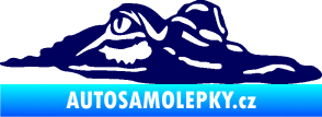 Samolepka Krokodýl 003 pravá hlava na hladině tmavě modrá