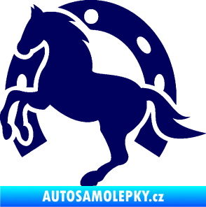 Samolepka Kůň 033 levá podkova tmavě modrá