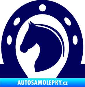 Samolepka Kůň 034 levá podkova tmavě modrá