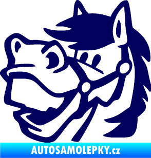 Samolepka Kůň 041 levá veselý tmavě modrá