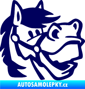 Samolepka Kůň 041 pravá veselý  tmavě modrá
