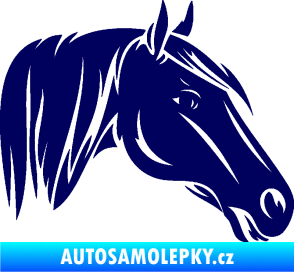 Samolepka Kůň 065 pravá hlava s hřívou tmavě modrá