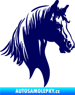 Samolepka Kůň 066 pravá hlava s hřívou tmavě modrá