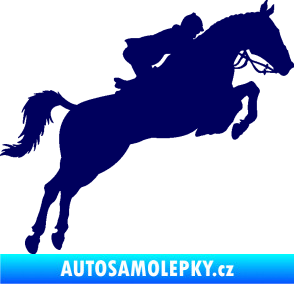 Samolepka Kůň 076 pravá parkur tmavě modrá