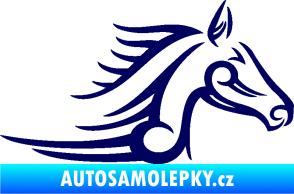 Samolepka Kůň 081 pravá hlava tattoo tmavě modrá