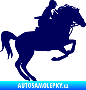 Samolepka Kůň 091 pravá skok tmavě modrá