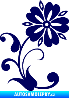 Samolepka Květina dekor 001 pravá tmavě modrá