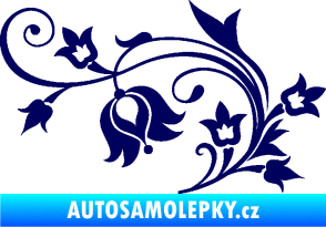 Samolepka Květina dekor 002 levá tmavě modrá