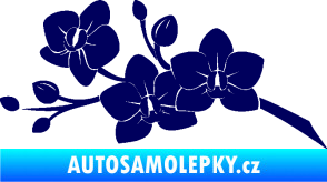 Samolepka Květina dekor 008 levá orchidej tmavě modrá