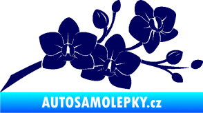 Samolepka Květina dekor 008 pravá orchidej tmavě modrá