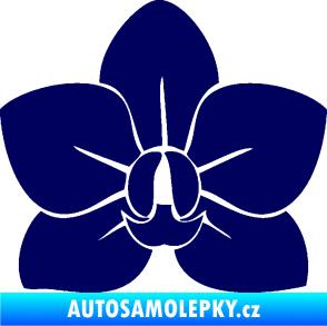 Samolepka Květina dekor 023 orchidej květ tmavě modrá