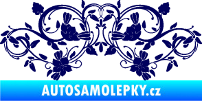 Samolepka Květina dekor 026 tmavě modrá