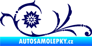 Samolepka Květina dekor 040 levá tmavě modrá