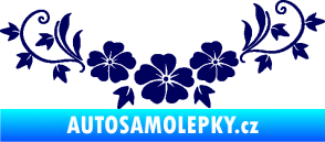 Samolepka Květina dekor 045 pravá ibišky tmavě modrá