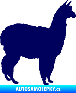 Samolepka Lama 002 pravá alpaka tmavě modrá