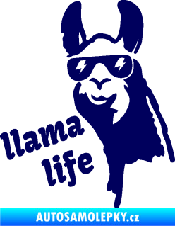 Samolepka Lama 004 llama life tmavě modrá