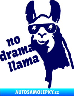 Samolepka Lama 005 no drama llama  tmavě modrá