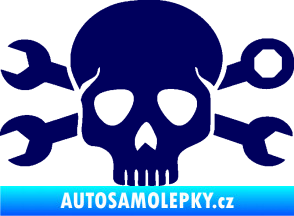Samolepka Lebka 030 pravá mechanik tmavě modrá