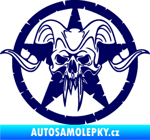 Samolepka Lebka 039 levá army hvězda tmavě modrá