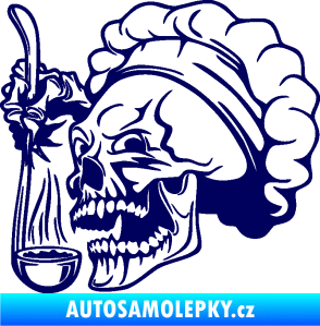 Samolepka Lebka 042 kuchař levá tmavě modrá