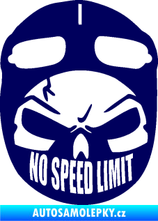 Samolepka Lebka 043 motorkář tmavě modrá