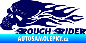 Samolepka Lebka 051 levá rough rider tmavě modrá