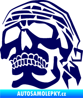 Samolepka Lebka pirát levá tmavě modrá