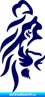 Samolepka Lev 012 levá půlka tváře tmavě modrá