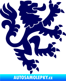 Samolepka Lev heraldika 001 pravá Český lev tmavě modrá
