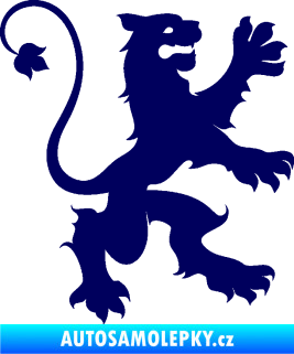 Samolepka Lev heraldika 002 pravá tmavě modrá