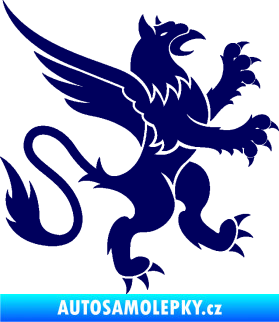 Samolepka Lev heraldika 003 pravá tmavě modrá