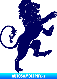 Samolepka Lev heraldika 004 pravá tmavě modrá