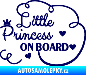 Samolepka Little princess on board nápis tmavě modrá