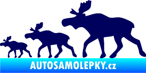 Samolepka Losí rodinka levá tmavě modrá