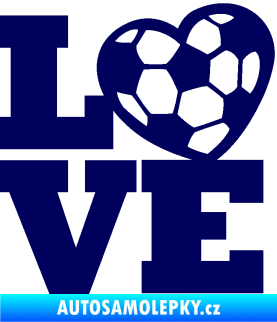 Samolepka Love fotbal tmavě modrá
