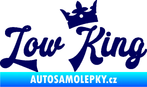 Samolepka Low King 001 nápis král tmavě modrá