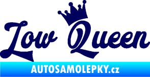 Samolepka Low Queen 001 nápis královna tmavě modrá
