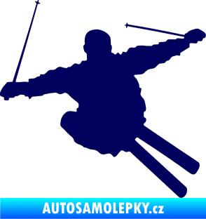 Samolepka Lyžař 001 pravá tmavě modrá